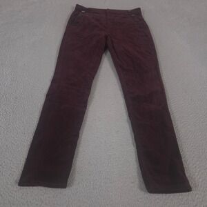 LOFT Pants Womens 10 Burgundy Mariner Skinny Velvet Sailor Button Maroon Trendy
